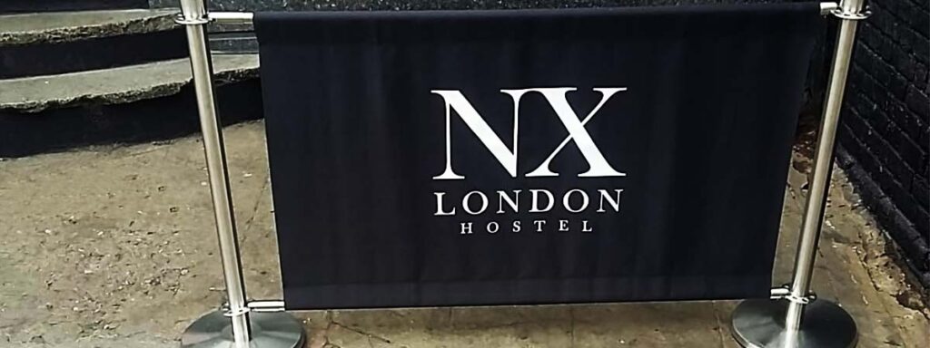 NX LONDON HOSTEL ENTRANCE barricade